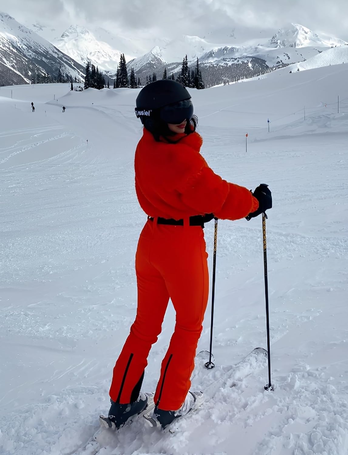 GSOU SNOW Women Ski Suit One Piece Snowsuit Snowboard Faux Fur Collar Slim Jumpsuit Jacket Insulated Windproof Outdoor Winter - Image 7