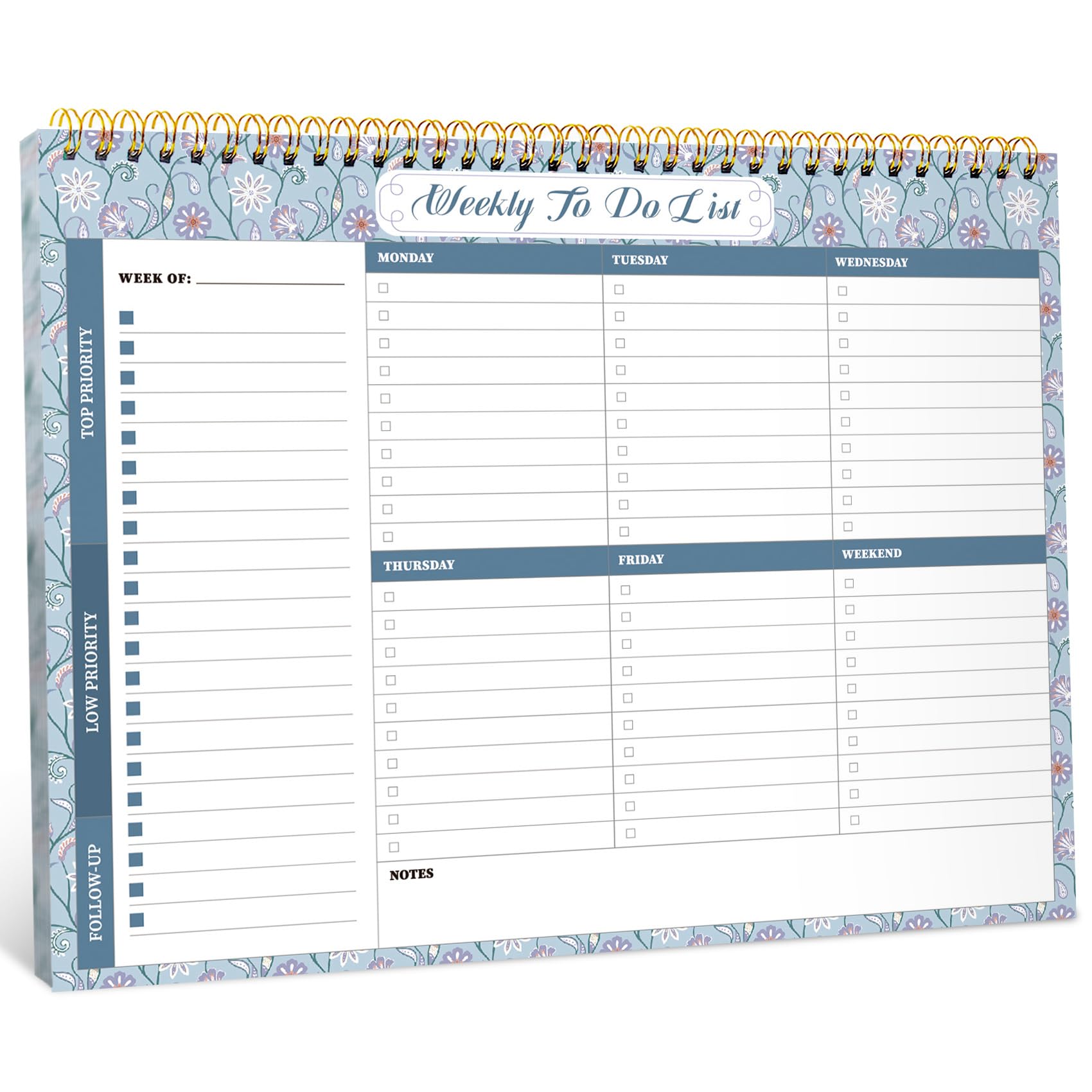 Taja Weekly Planner Notepad - Undated & Waterproof -18