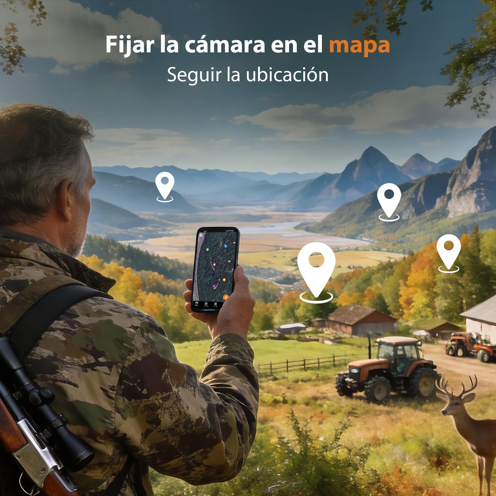 GardePro E6 Câmaras de Caça WiFi con Antena y App 48MP 1296P H.264 Vidéo, Camara Fototrampeo con Alcance de Visión Nocturna de 25m y Amplio Campo de Visión de 110°