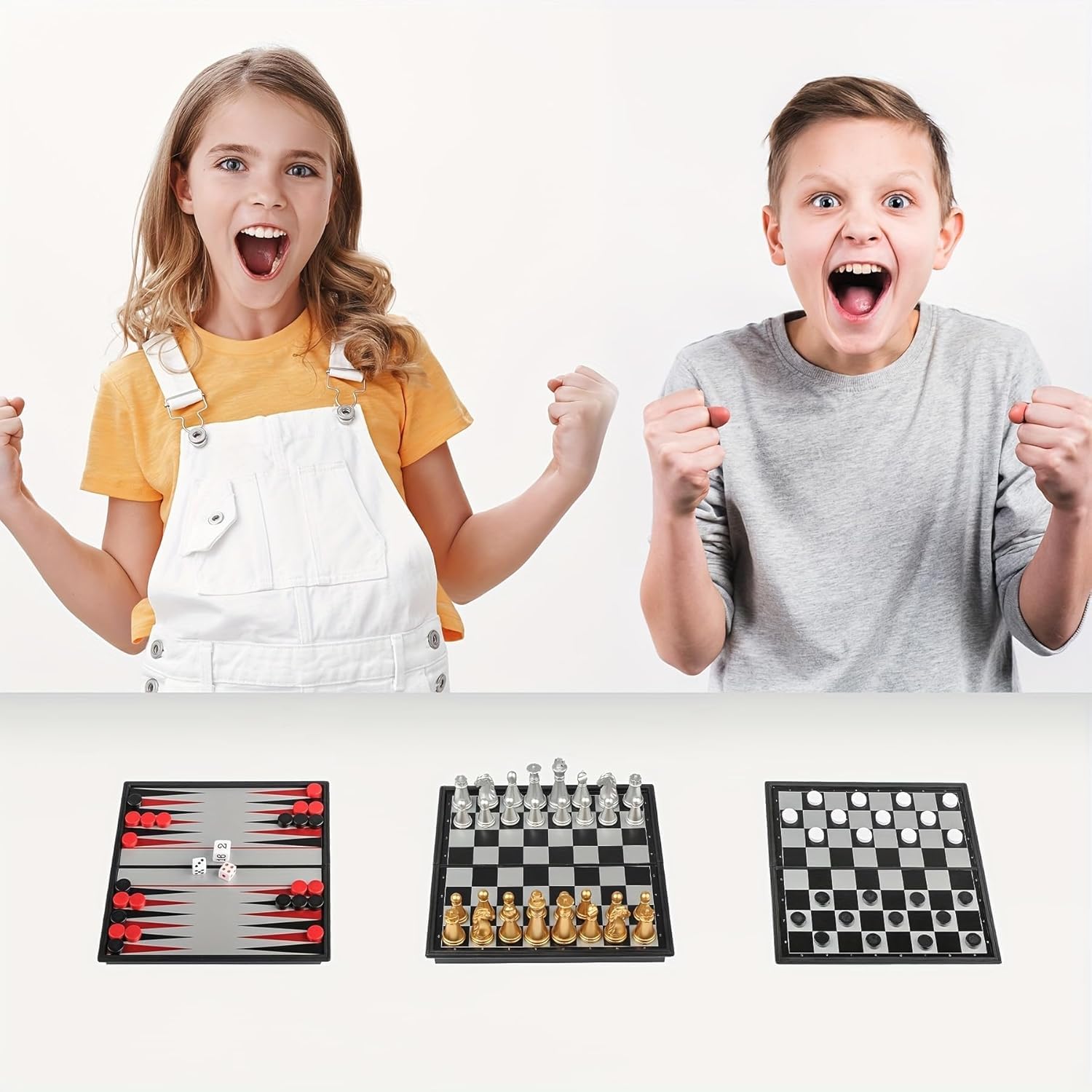 Schachspiel Magnetisch, 20 X 20CM Mini Schach, 3-in-1 Reiseschach Klein, Schachspiele für Kinder, Schachbrett Einklappbar, Geeignet für Kinder und Erwachsene, Partys und Reisen