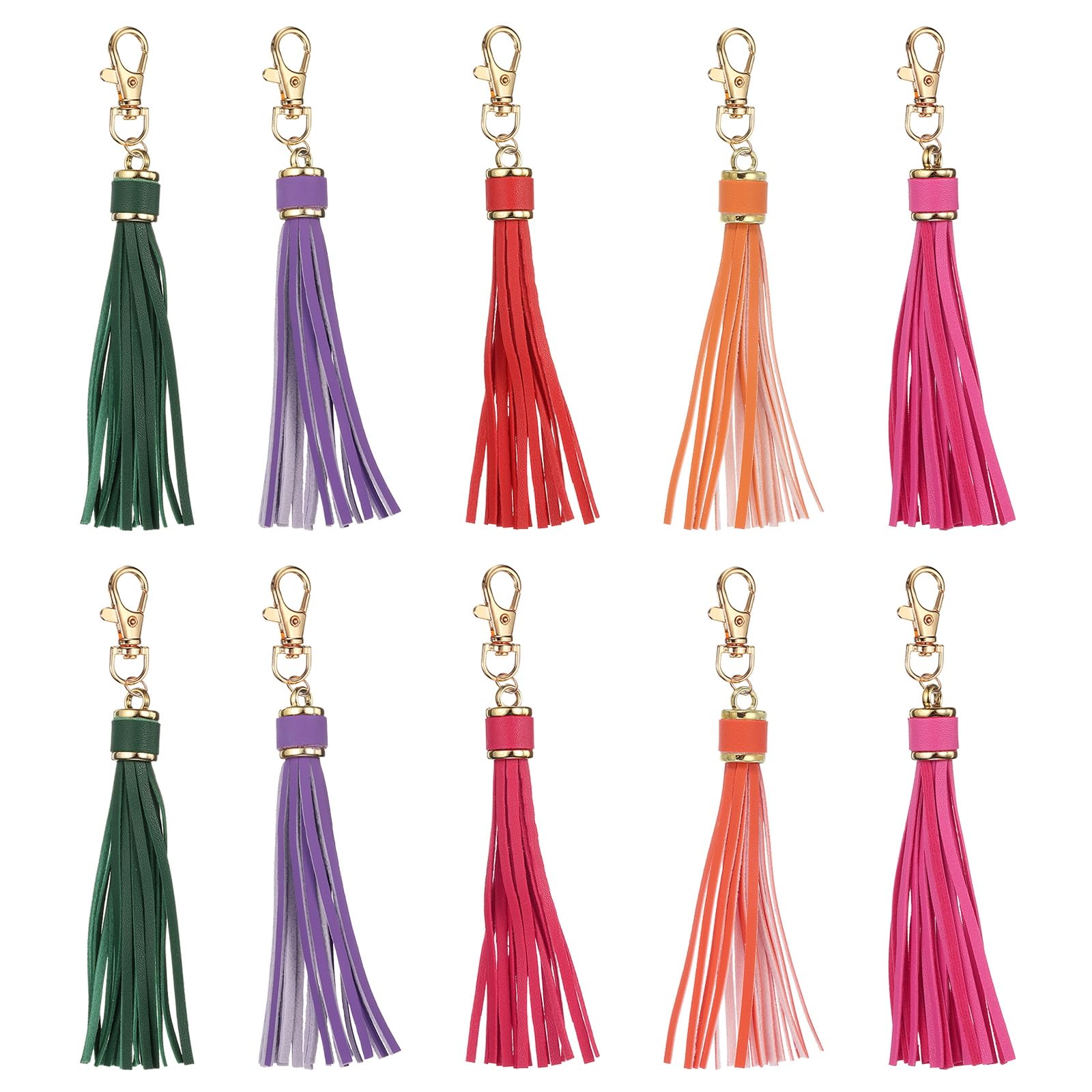 Pompons en cuir synthétique uxcell haute finition de 15,2 cm avec attaches mousquetons métalliques
