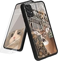 Vista 18 de Funda para Samsung Galaxy A12 5G con protector de pantalla, parte trasera de vidrio templado + TPU de silicona suave que absorbe los golpes