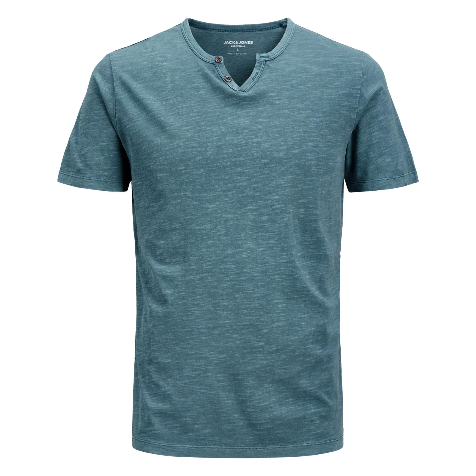 JACK & JONES Men's Jjesplit Neck Tee Ss Noos T-Shirt, Oceanview, L