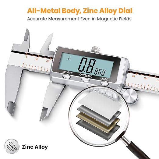 Calibrador digital recargable Hardell 6 pulgadas metal miniatura 5