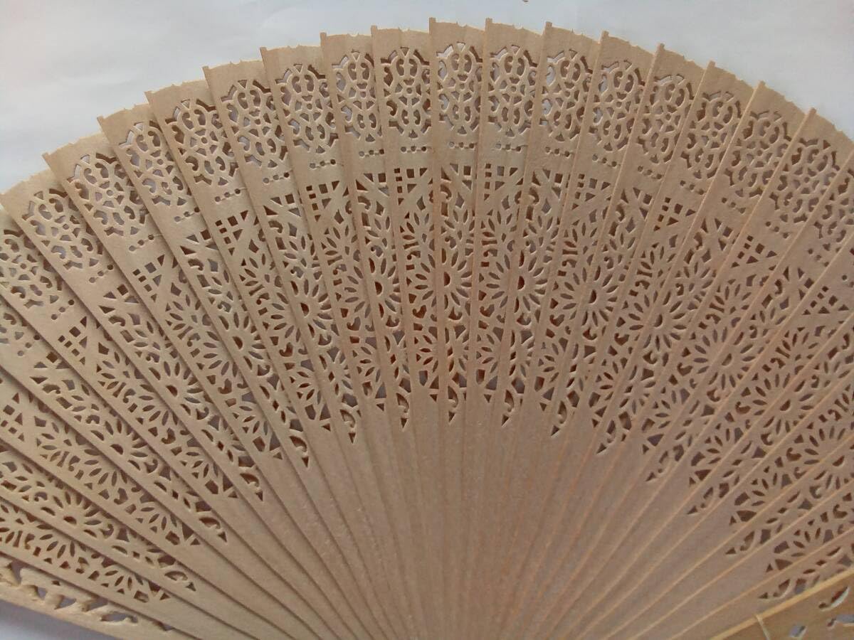 Amazon.co.jp: 円 工芸扇子 白檀風扇子 20cm 香木扇子 透かし