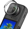 Protector Compatible con Insta360 X5 Guarda de Lente, Protector de Lente de Vidrio Templado Reemplazo Protector de Pantalla Impermeable para Accesorios de Lente Insta360 X5 (Negro*2) 7