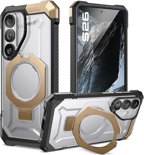 SUPCASE Compatible with Samsung Galaxy S26 Case with Kickstand (Unicorn Beetle Grip), [Wireless Charging Compatible] [Mili...