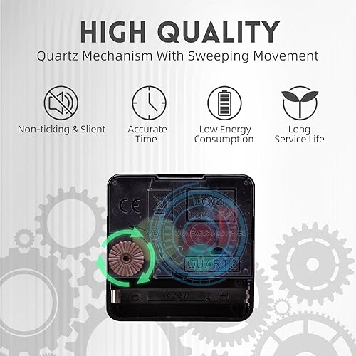 Miniatura 7 de Reloj de pared que brilla en la oscuridad, funciona con pilas, reloj de pared de madera negra de 12 pulgadas, rústico, sin tictac, grande,