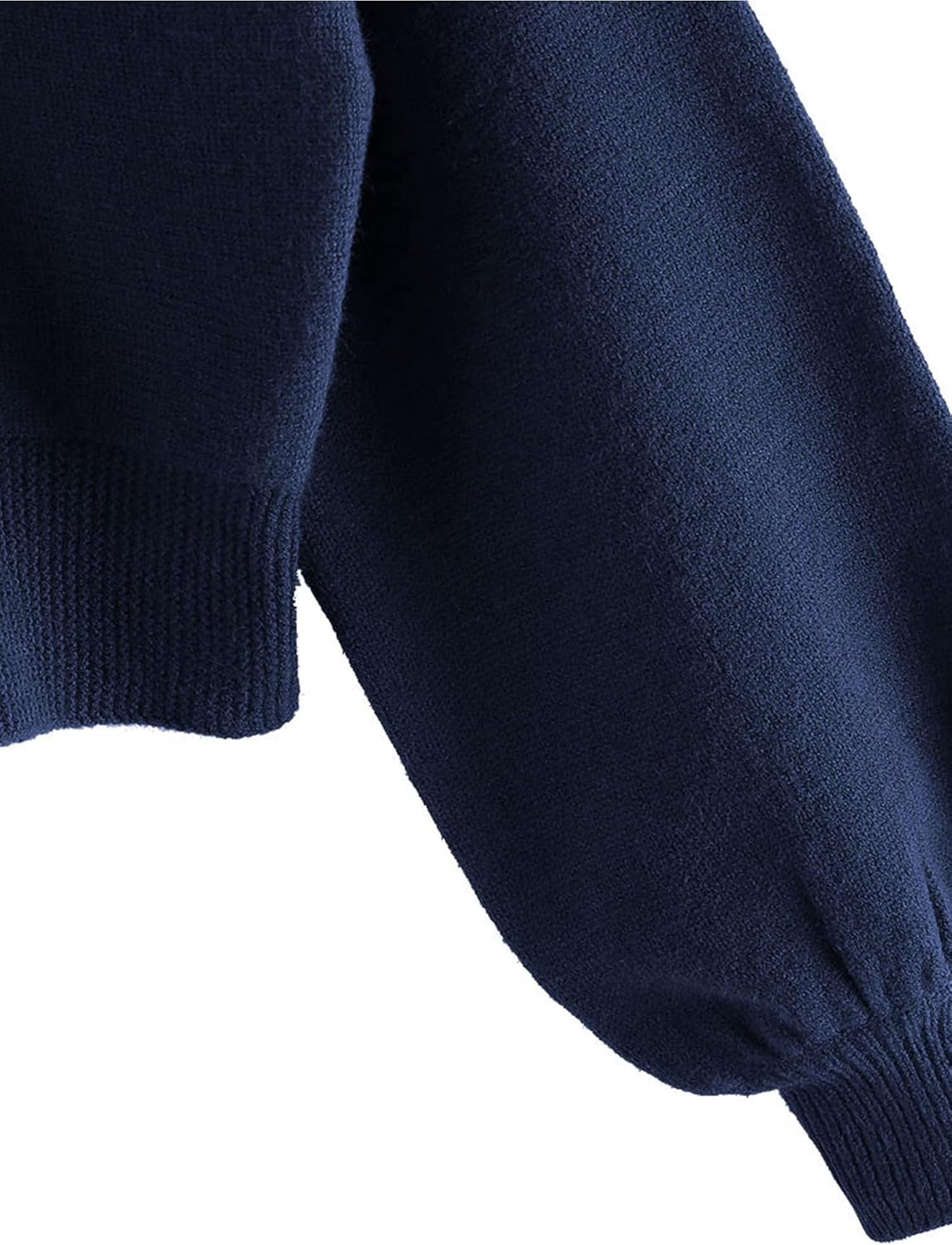 ZAFUL Women's Cropped Sweater V-Neck Long Sleeve Crop Sweater Pullover Jumper Knit Top - Image 5