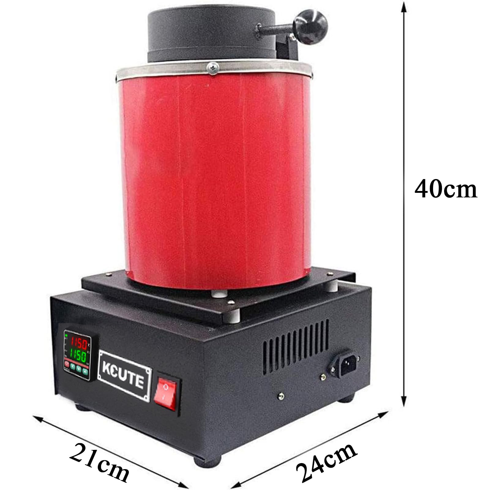Four Électrique Intelligent 1500W/1150°C - Creuset Fonderie Professionnel 3KG, Creuset Fonderie Électrique, pour Bijouterie/Industrie