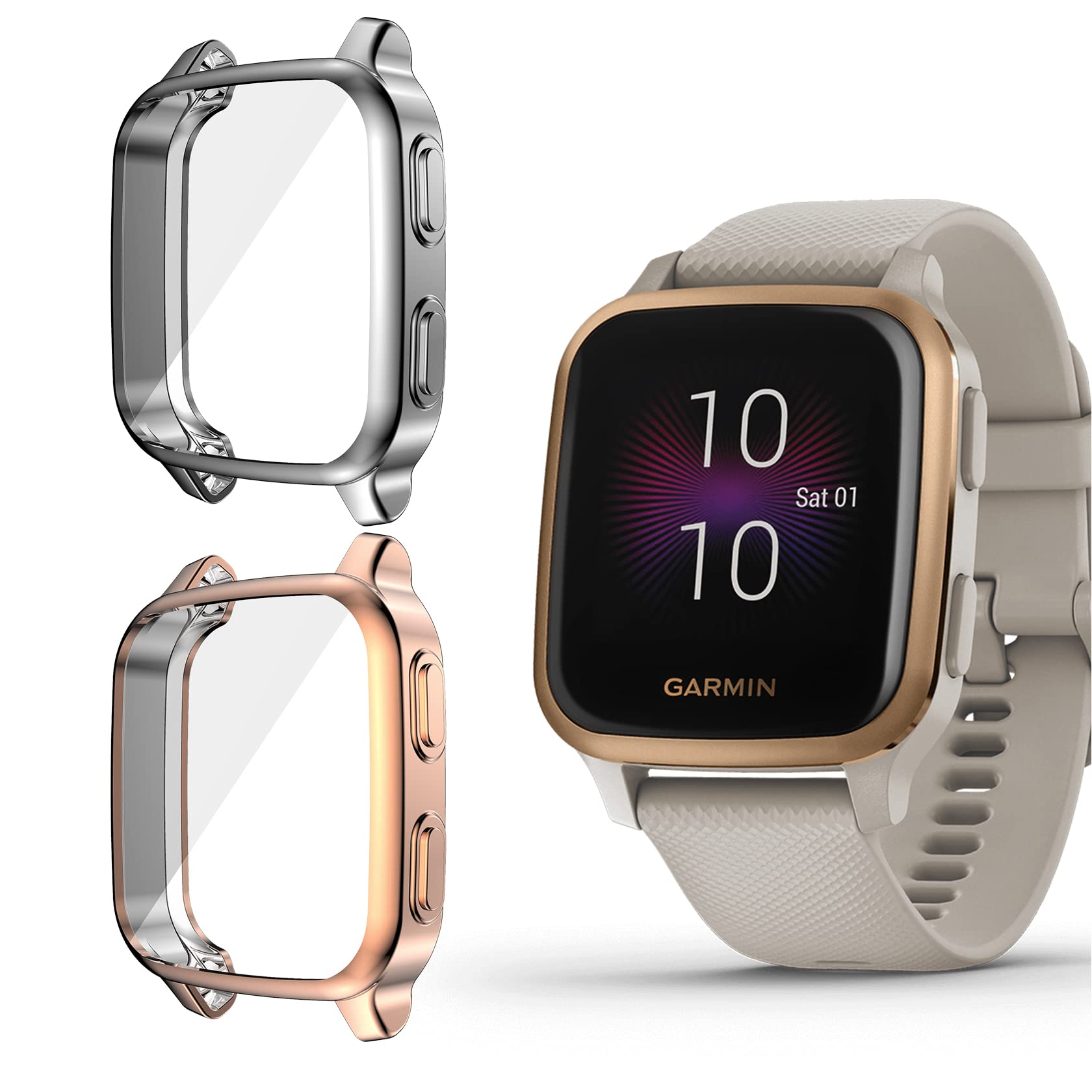 Coque TPU Souple Pour Garmin Venu 2 - Protection Totale Anti-Rayures, Ultra Mince, Installation Facile - Noir - 10