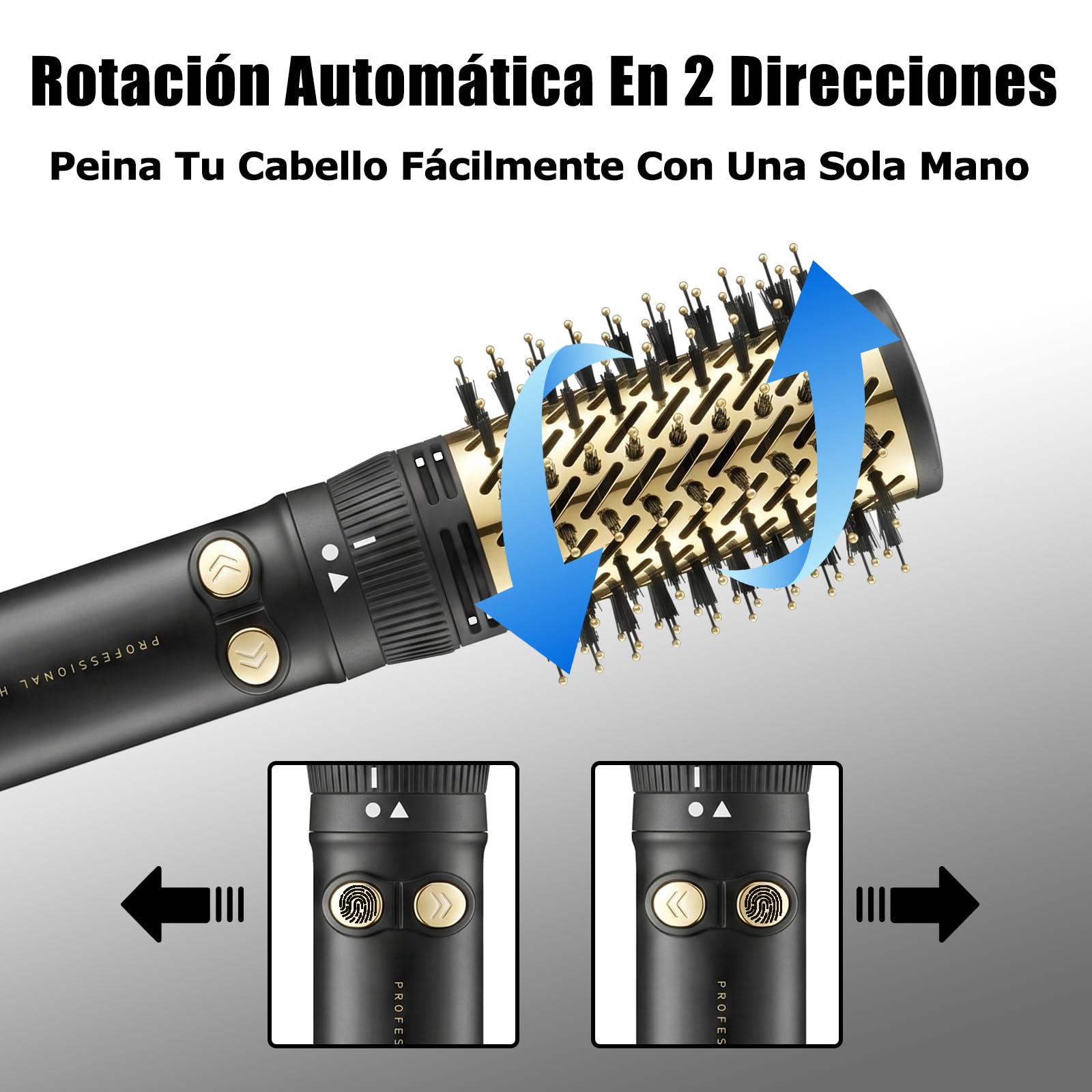 VGR 480 cepillo secador de pelo 2 en 1, 1200 W, Cepillos 32/50 mm, Negro | Cable giratorio de 360°, manejo cómodo, ayuda a alisar, moldear y aportar volumen al cabello