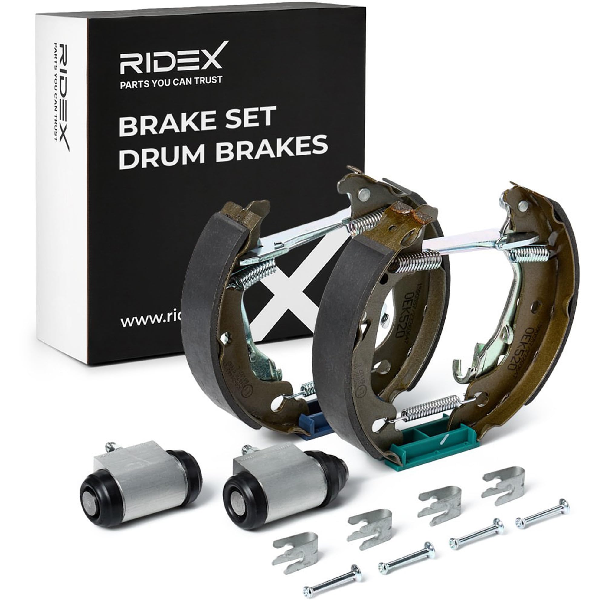 RIDEX 3859B0289 Kit freno Freno a tamburo Posteriore con leva freno a mano Compatibilità con FIAT PUNTO 188