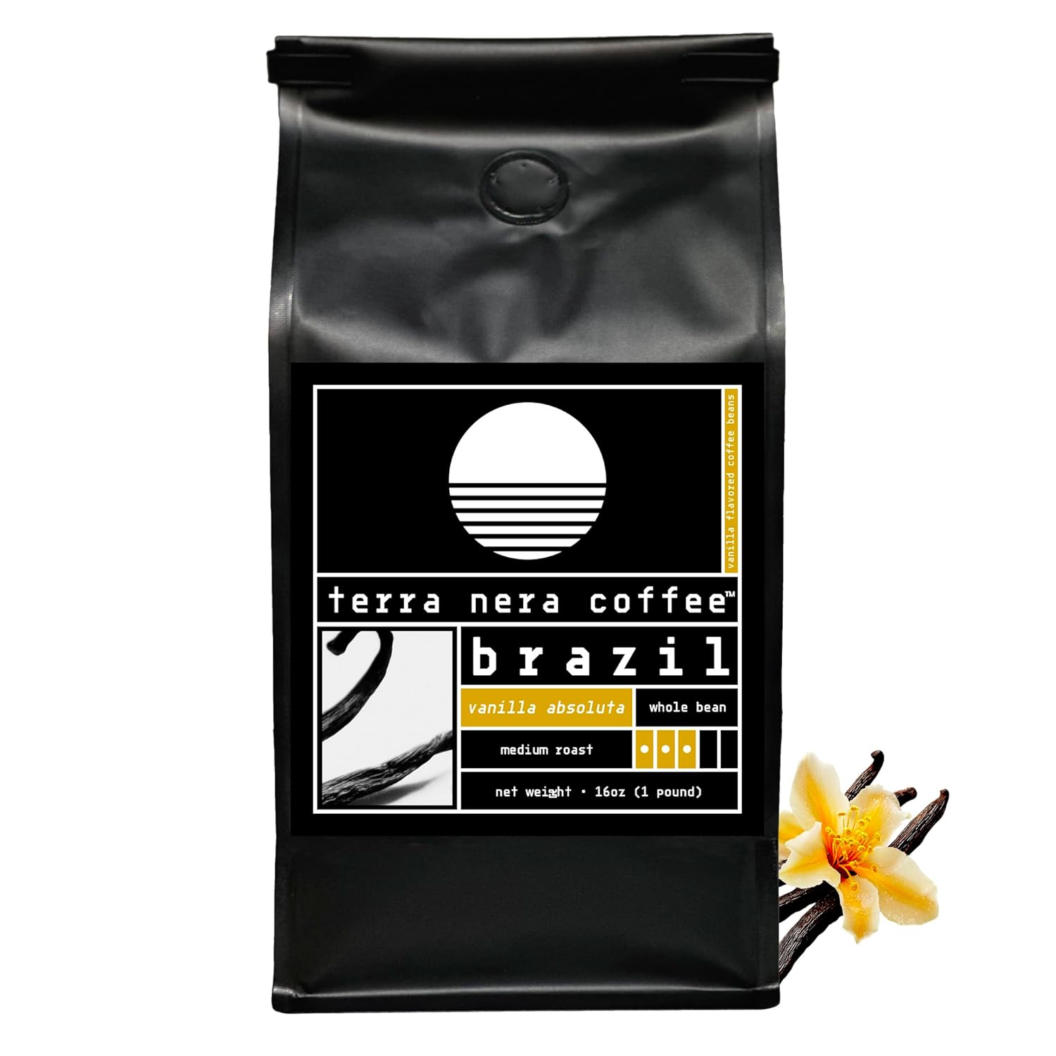 Terra Nera Coffee – Café en Grano Vainilla – Tostado Medio – 16 oz (453 g)