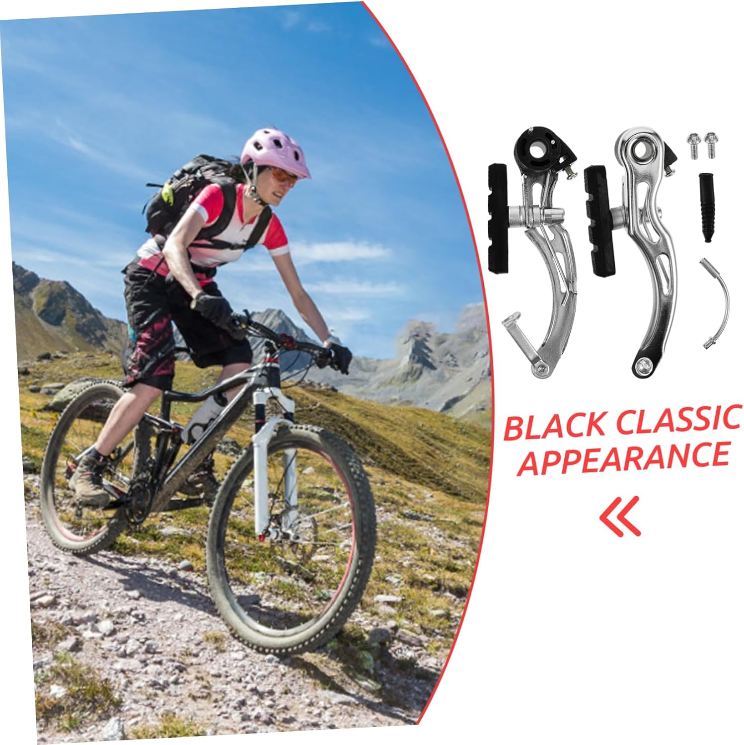 VICASKY 1pair Mountain Bike Caliper Disc Brake Kit for Mountain Bike Professional Calipers Pads