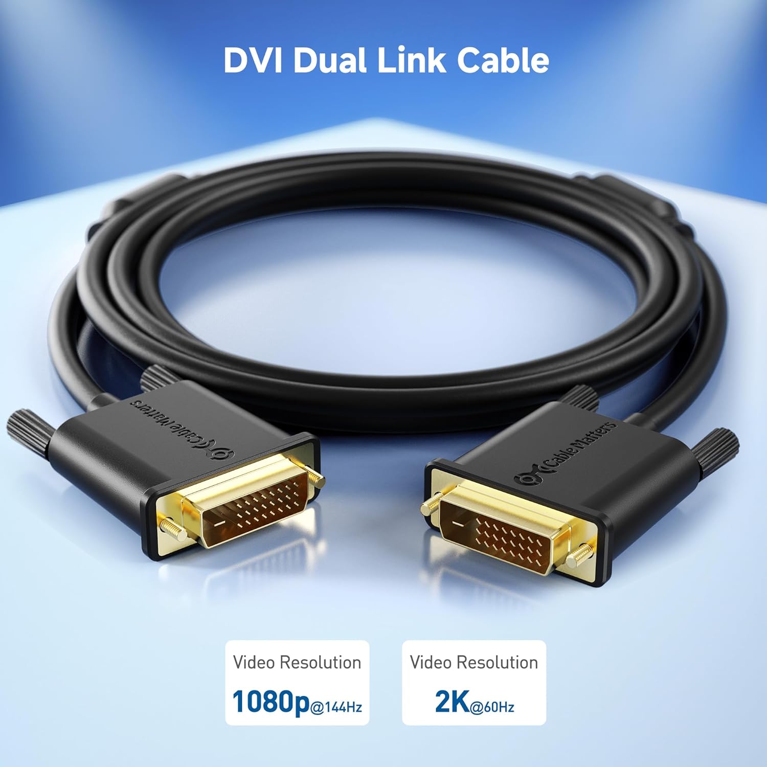 Cable Matters Long DVI Cable with Ferrites - 50ft, DVI Dual Link Cable