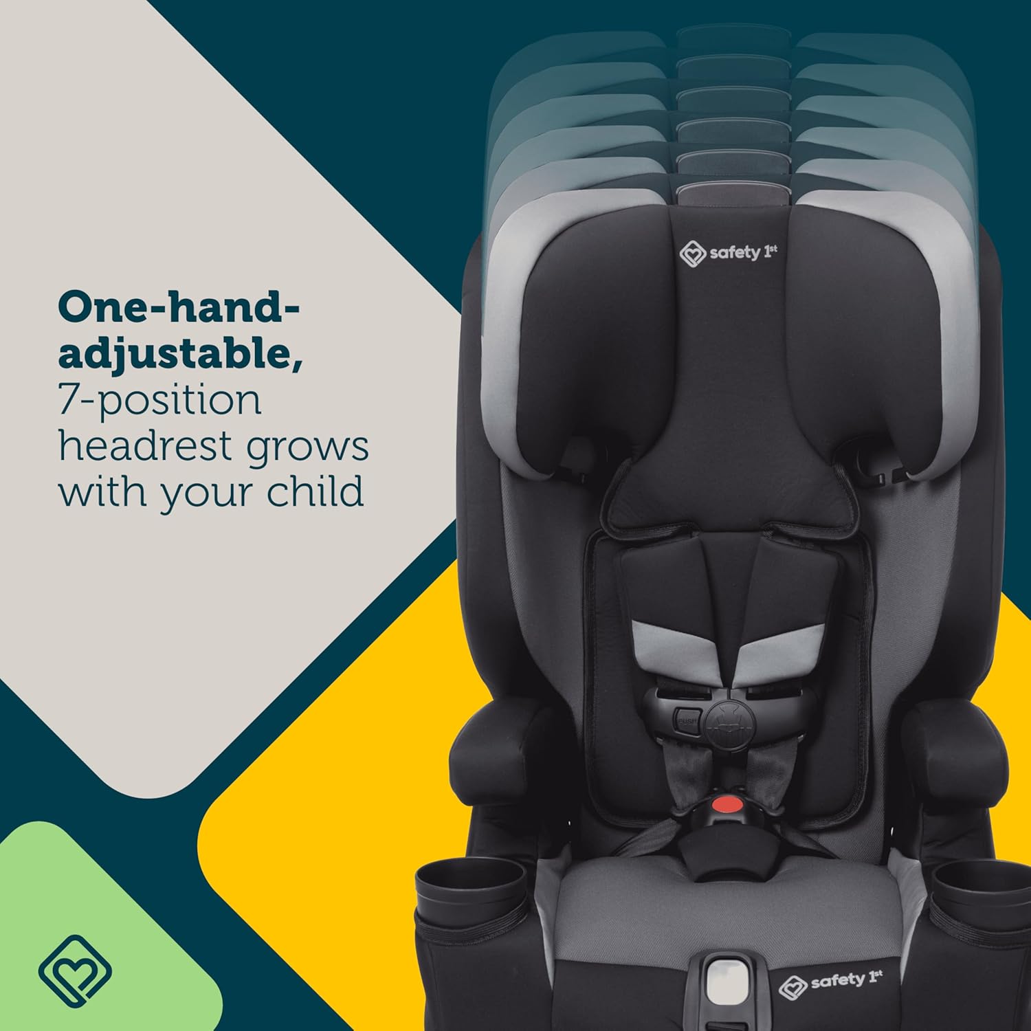 Safety 1st Boost-and-Go Essential 3-in-1 Booster Car Seat, Highback & Backless Modes, Lightweight, Easy Install, Labrador II