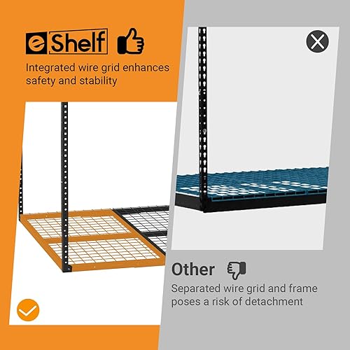 Miniatura 4 de Estante de almacenamiento de garaje de 4 x 8 pies, estante de almacenamiento de techo de metal resistente, de techo ajustable de 22 a 40 pulgadas,