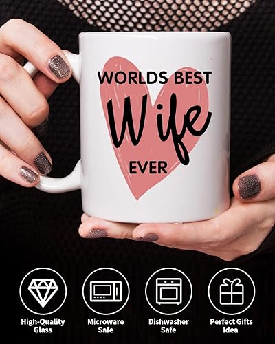 Miniatura 4 de Regalos para esposa  Taza y calcetines de café Worlds Best Wife Ever, para mujeres de marido para Navidad, idea de regalo para su cumpleaños