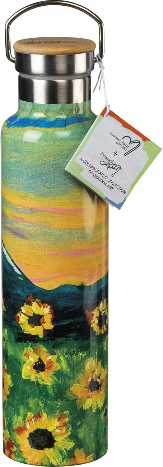 Primitives by Kathy Friendship Heart Gallery Stainless Steel Insulated Water Bottle, 25-Ounce, Make It Happen