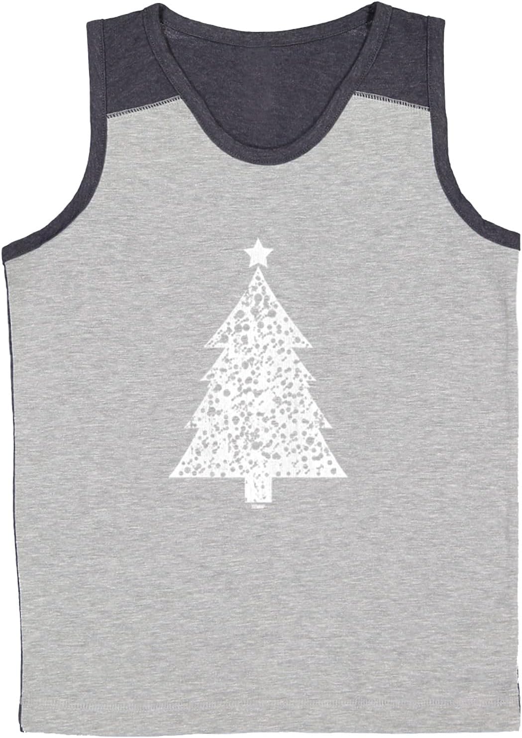 Tcombo Big White Christmas Tree - Xmas Holiday Youth Contrast Back Tank Top