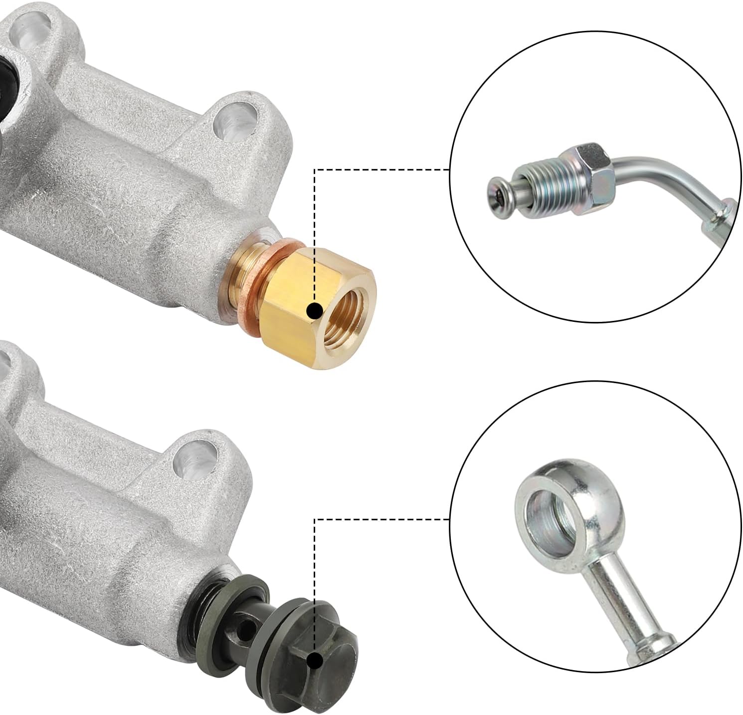 M MATI Rear Brake Caliper & Master Cylinder & Hose Line for Polaris Sportsman 500 2003-2009 Sportsman 400 450 2003-2007 1910690 1911075 1910301 1910790 1910765 2202708 1910631 1911113