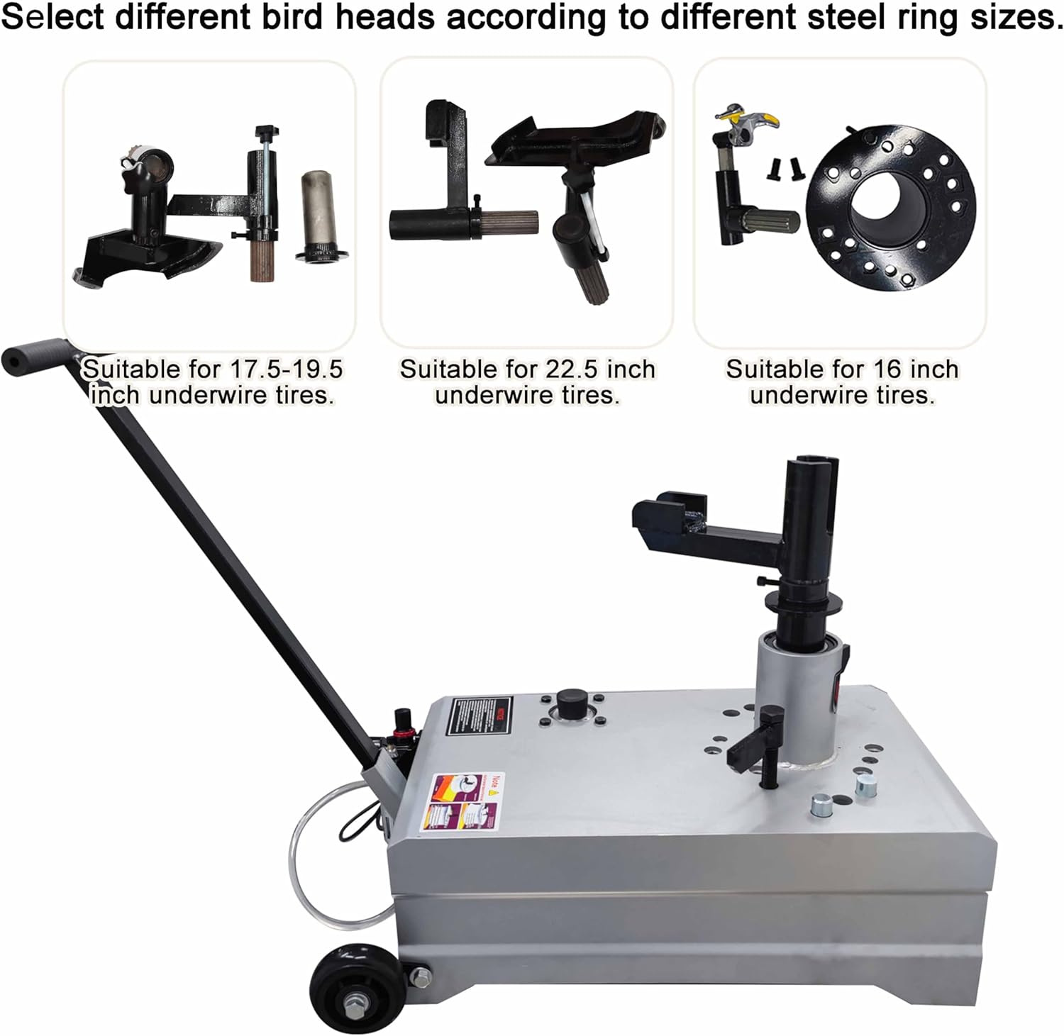 TECHTONGDA Electric Tire Changer Portable Auto Wheel Changing Machine for R16 R17.9-19.5 R22.5 Tire 110V 4kW