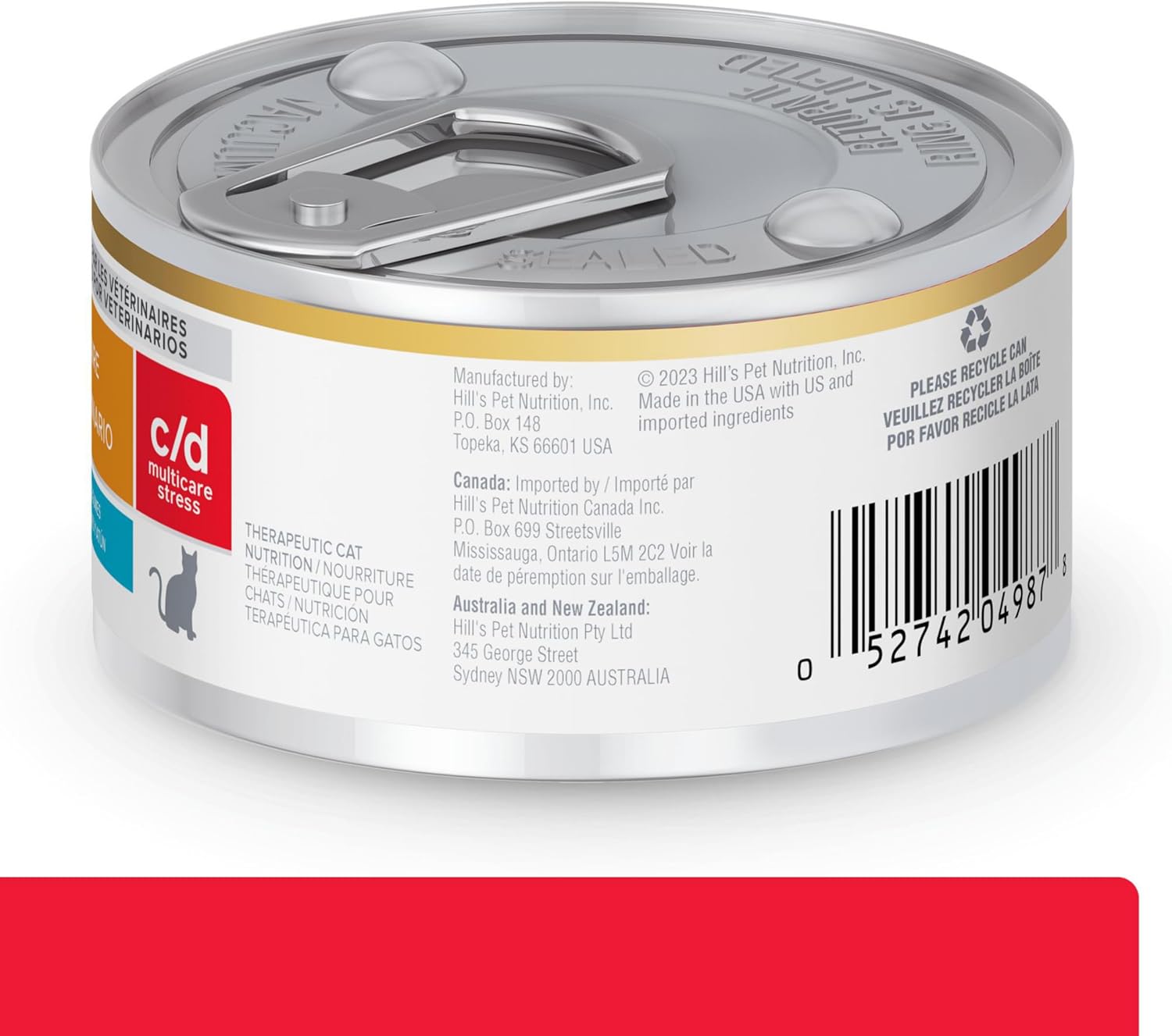 Hill's Prescription Diet c/d Multicare Stress Wet Cat Food, Vegetable & Tuna Stew, 2.9 oz. Cans, 24-Pack