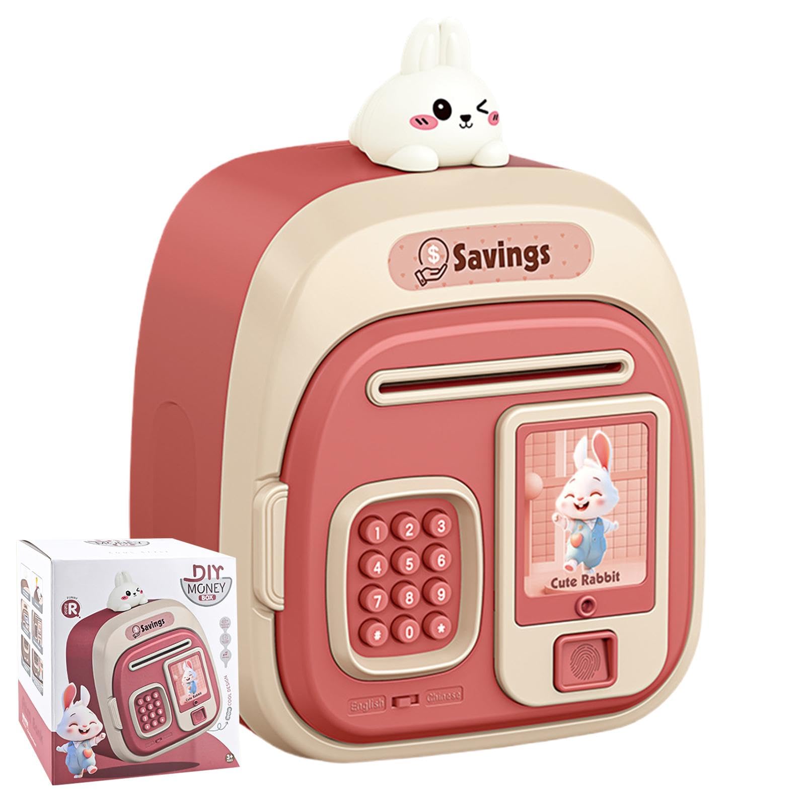 Tirelire électrique pour enfants avec empreinte digitale et fente automatique pour billets