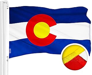 G128 Colorado State Flag | 3x5 Ft | ToughWeave Series Embroidered 300D Polyester | Embroidered Design, Indoor/Outdoor, Brass Grommets