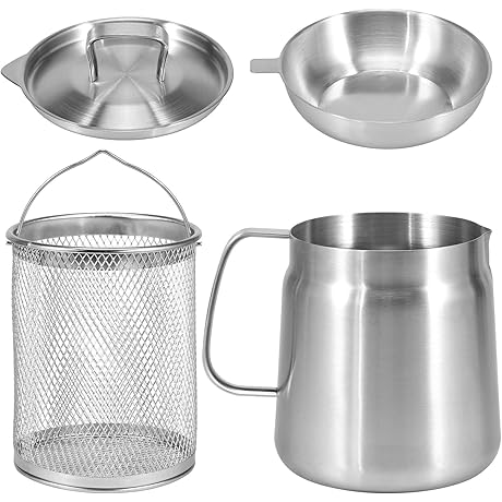 Freidora de Aceite de Acero Inoxidable con Recipiente para Filtrar de Alta...