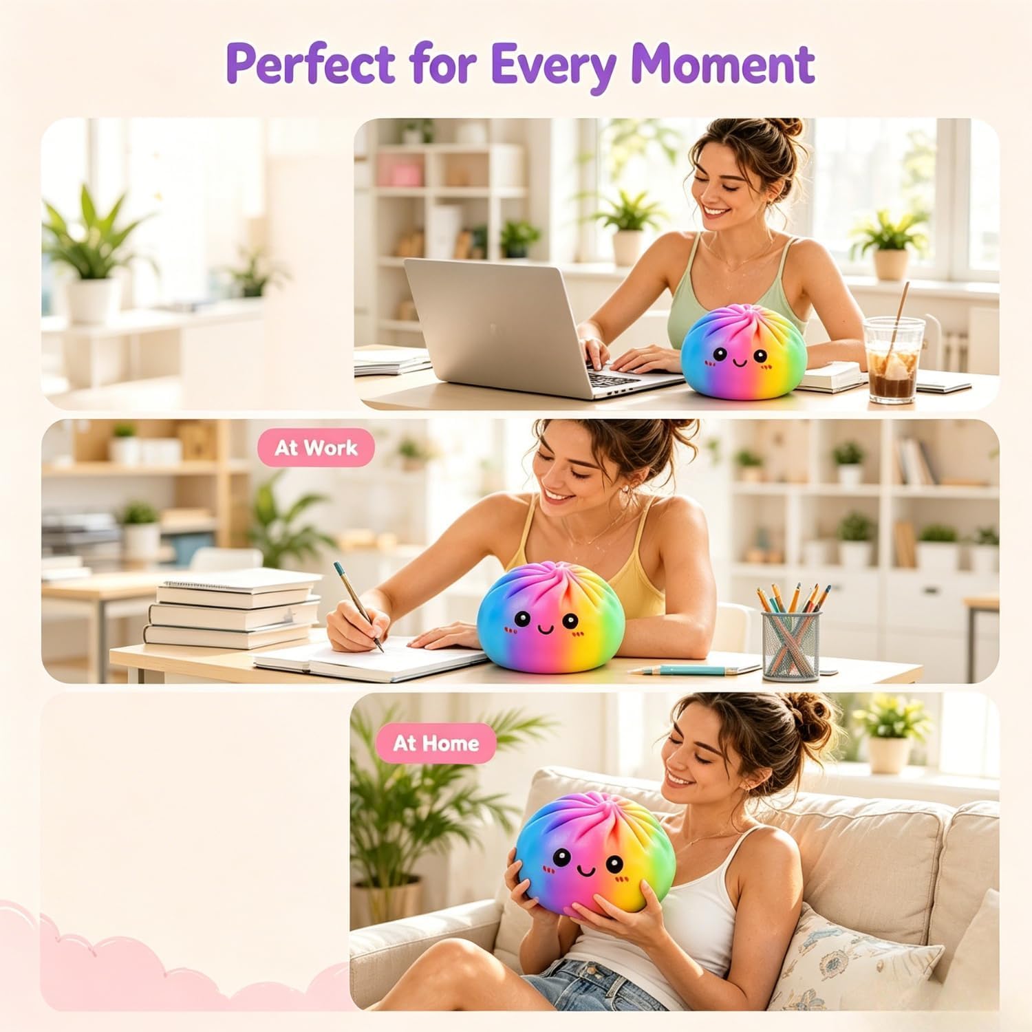 Squishy gigante da 15 cm, con vaporizzatore, palla antistress extra large, per ravioli grandi, morbido impasto per decompressione, sollievo dall'ansia, strumento per adulti