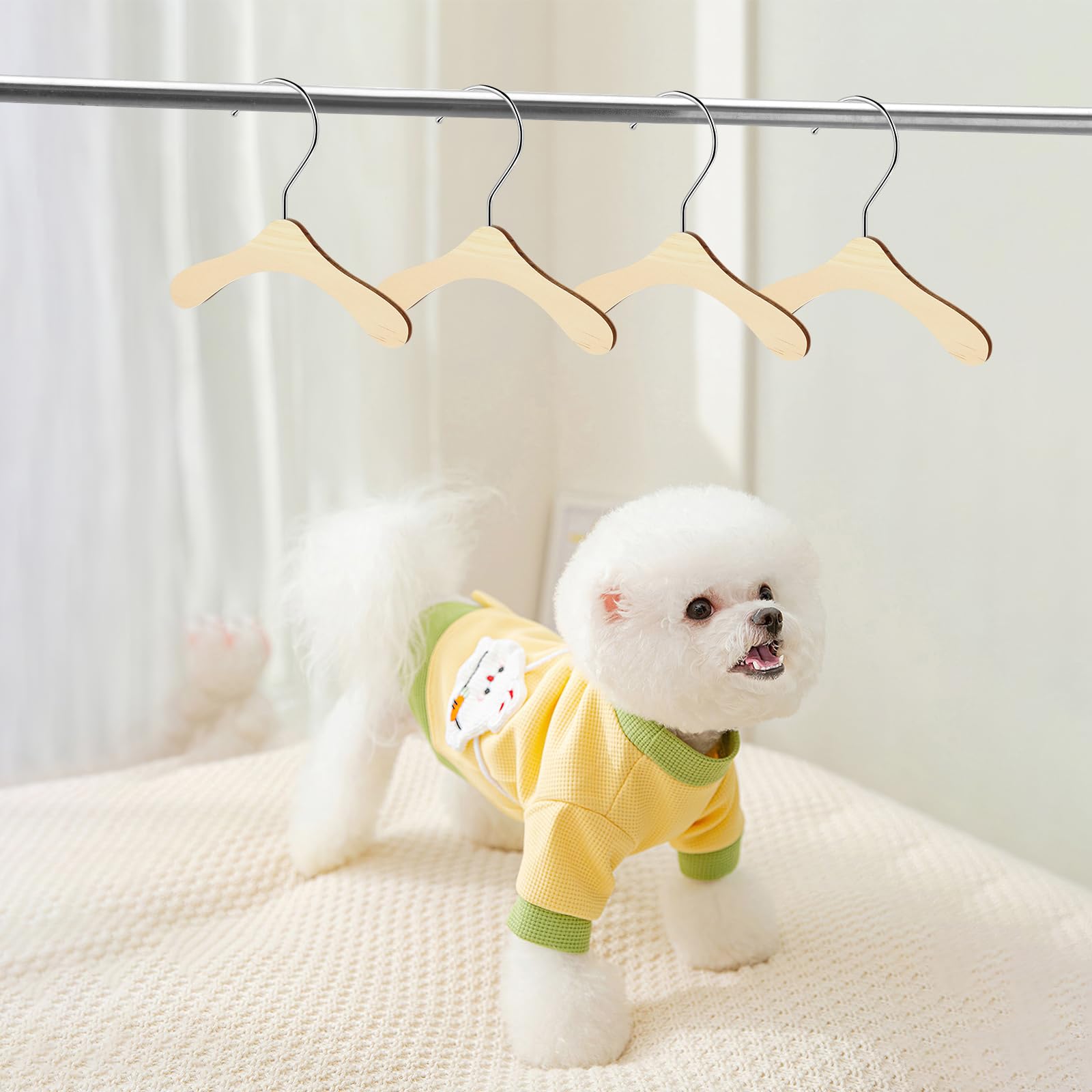 10 Cintres En Bois Pour Vêtements De Chien/chat – Antidérapants, Légers, Parfaits Pour Sécher
