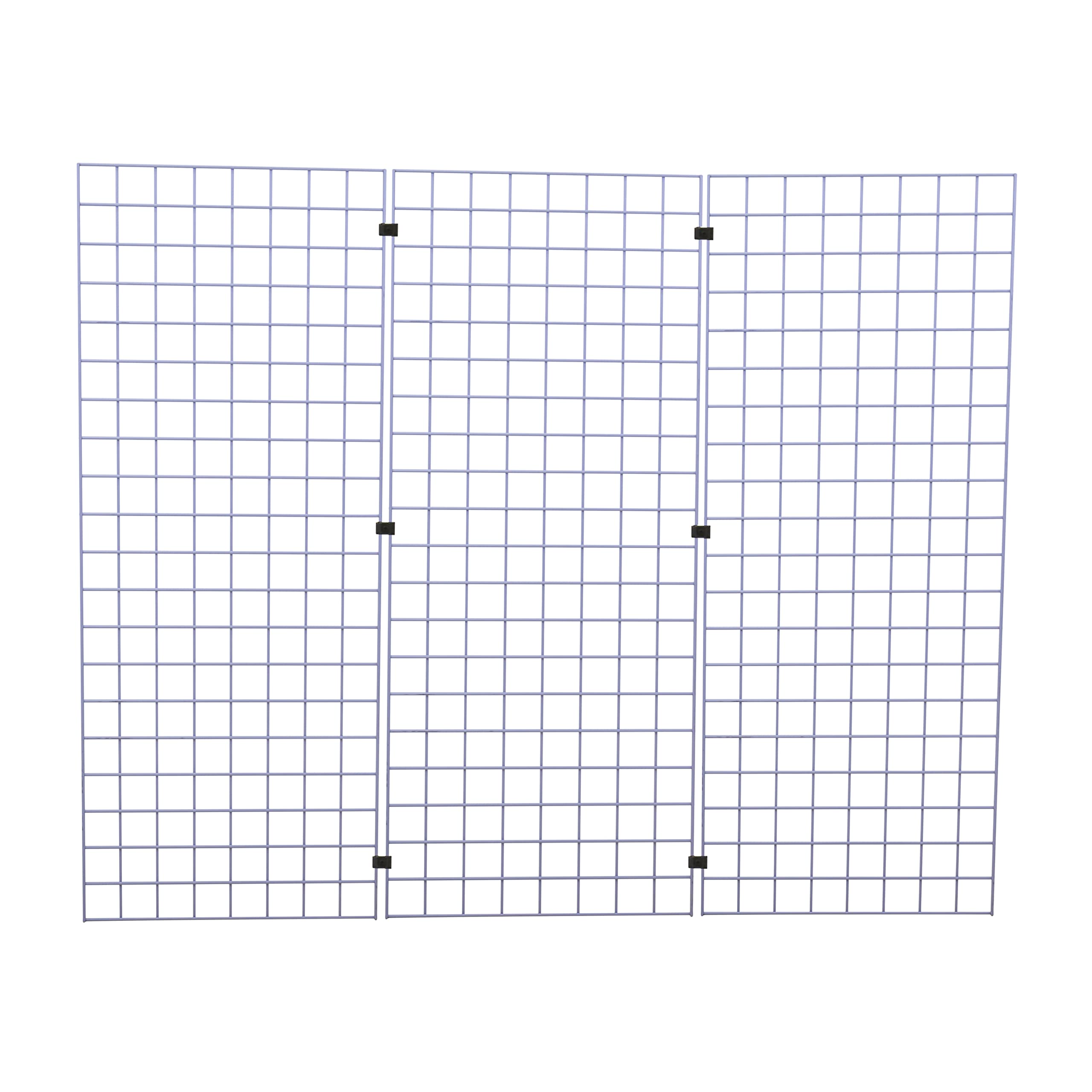 Grid Panel 2’ x 5’ (24” Wide x 60” High), Heavy-Duty 1/4? Thick Wire, Spaced 3? Apart (Quantity 3) (White)