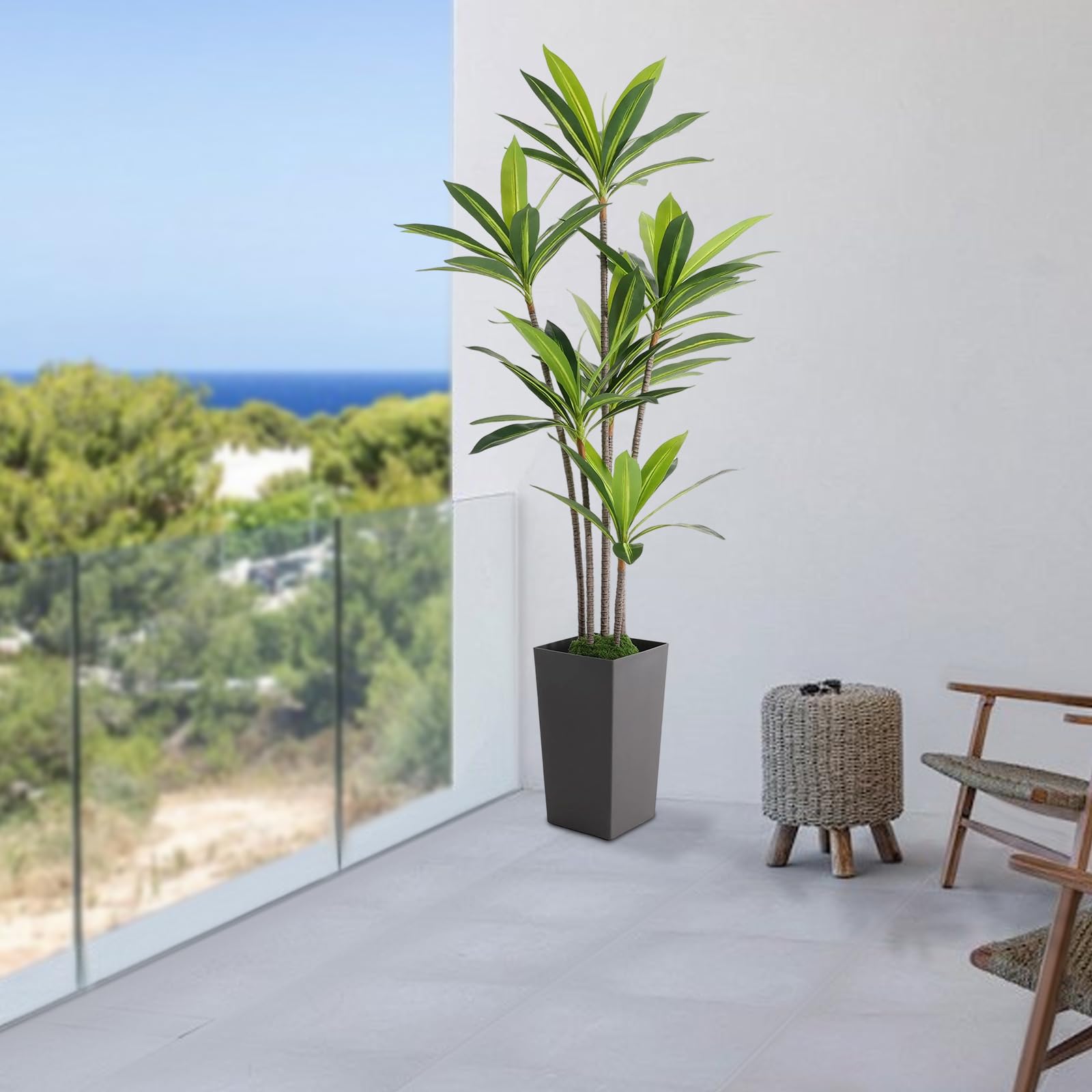Dracaena Sztuczne drzewo, 180 cm, sztuczne rośliny, dracena, duża z rośliną, sztuczne drzewo, smocze drzewo, dekoracja do domu, salonu, sypialni, biura