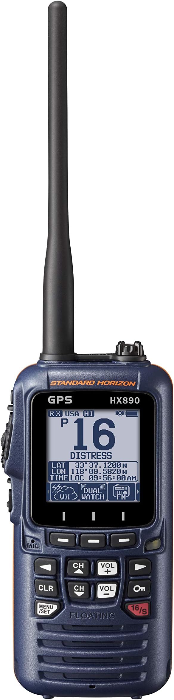 Standard Horizon HX890 Handheld VHF Navy Blue - Floating 6 Watt Class H DSC Two Way Radio