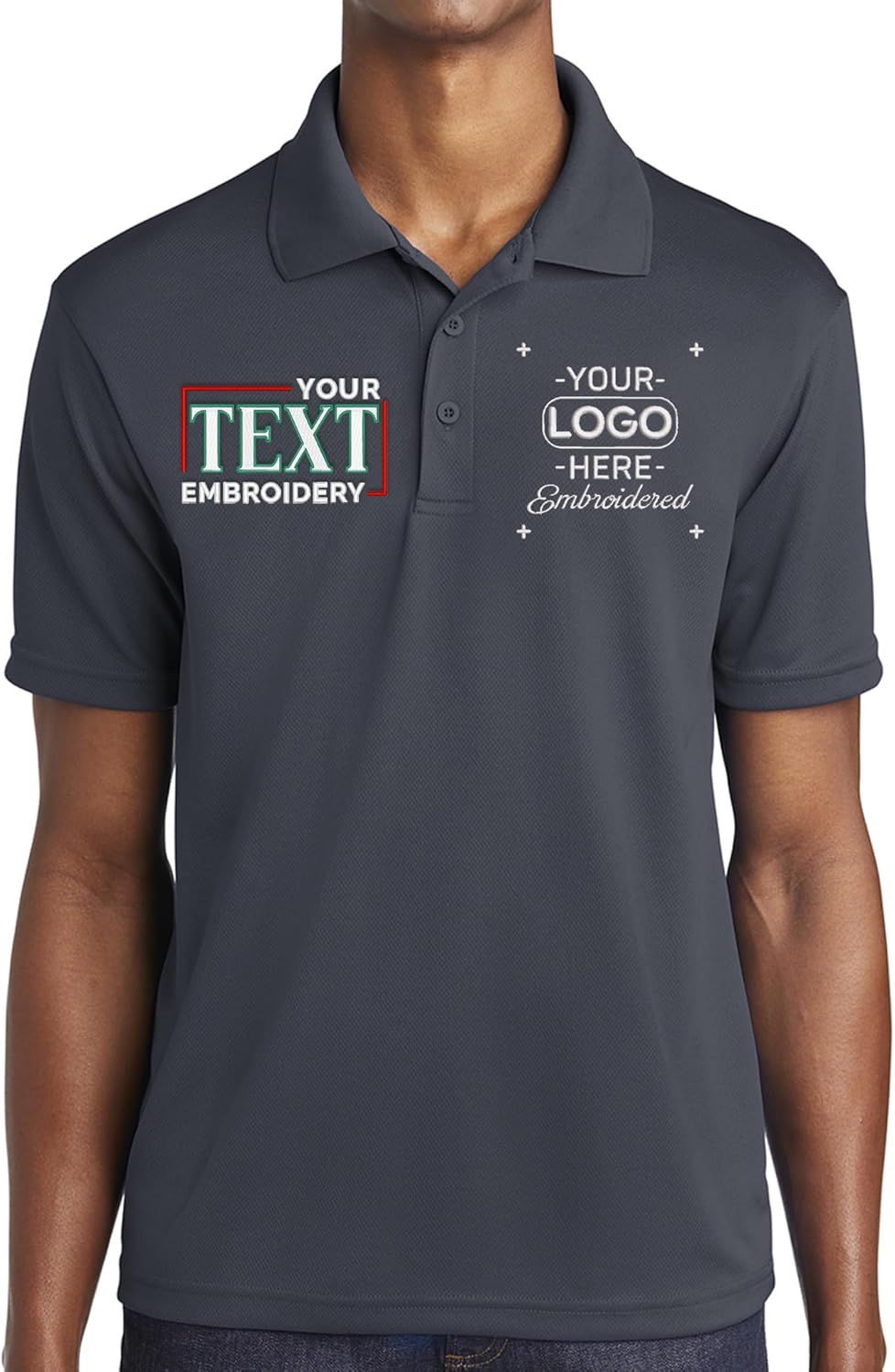 Custom Polo Shirt for Men Personalized Embroidered Polo Golf Shirt with Text