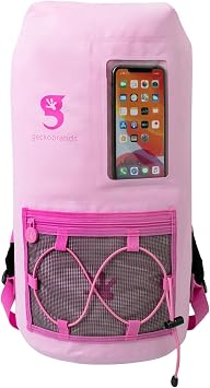 geckobrands Hydroner 20L Waterproof Dry Bag Backpack Lightweight Roll-Top Bag with Clear Phone Pouch for Outdoor Activities