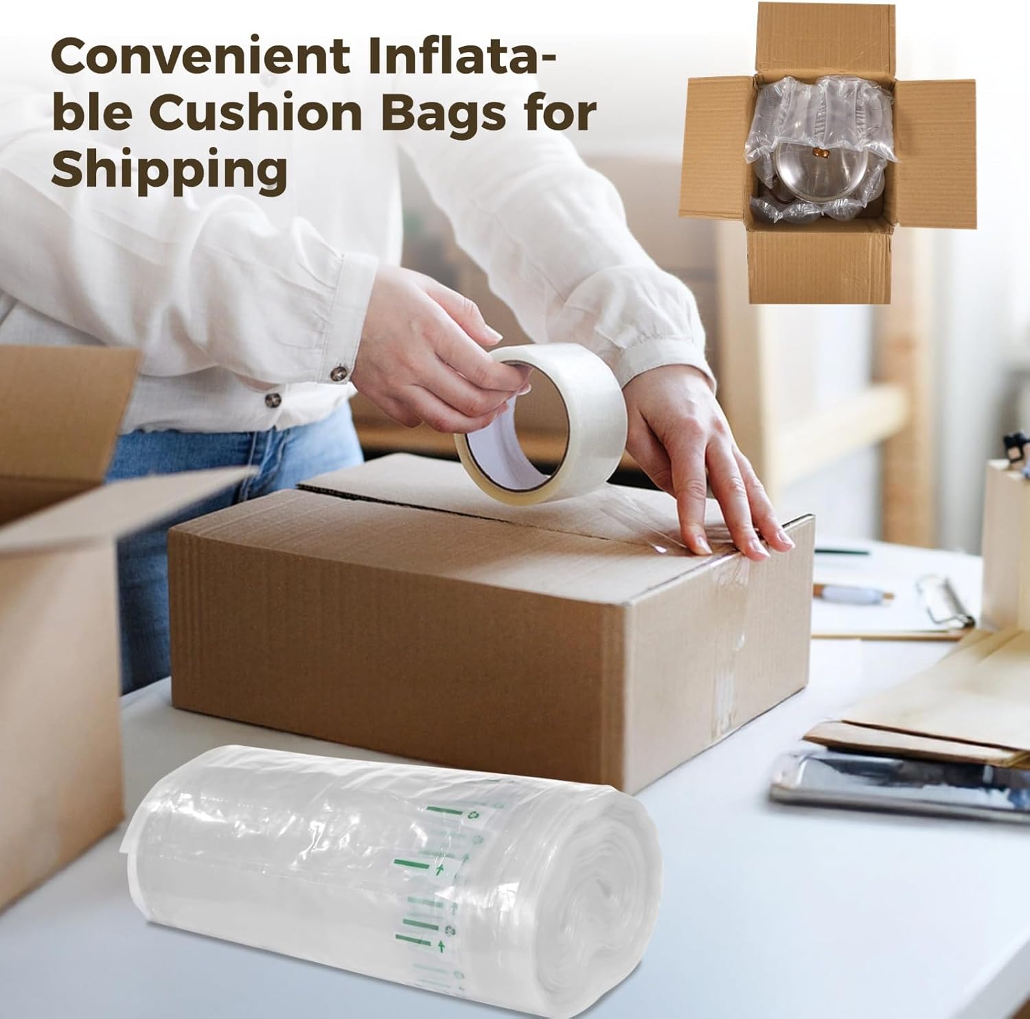 500 Pcs Air Bubble Wrap, Thick Pa + Pe Material, With Pump, Inflatable Cushion Bags Anti-Pressure For Shipping, Packaging And Delivery, 7.9X3.5 In