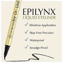 EPILYNX Liquid Eyeliner - Hypoallergenic Eyeliner with Fine Brush Tip, Long-Lasting Waterproof Eye Liner - Cruelty-Free, Vegan, Hypoallergenic, Gluten-Free, Smooth Liquid Eye Liner, Shimmer Black 2mL