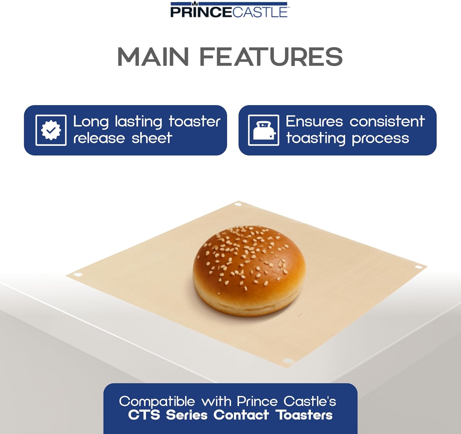 Prince Castle Release Sheet for CTS Series Toaster - Non-Stick Sheets and Commercial Toaster Liner for Bread, Buns and More