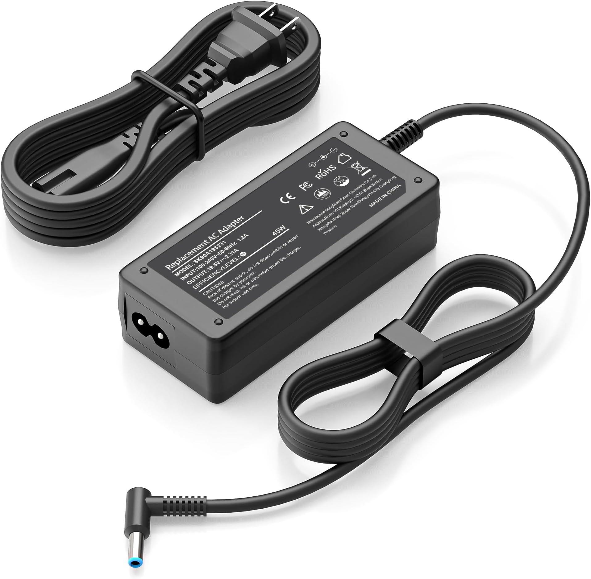 45W Laptop Charger Compatible with HP Pavilion x360 13 15 11, Zbook G5 15 15u G3 14u G4, Notebook 15, Stream 11 14 13 AC Smart Blue Tip Power Supply Adapter Cord