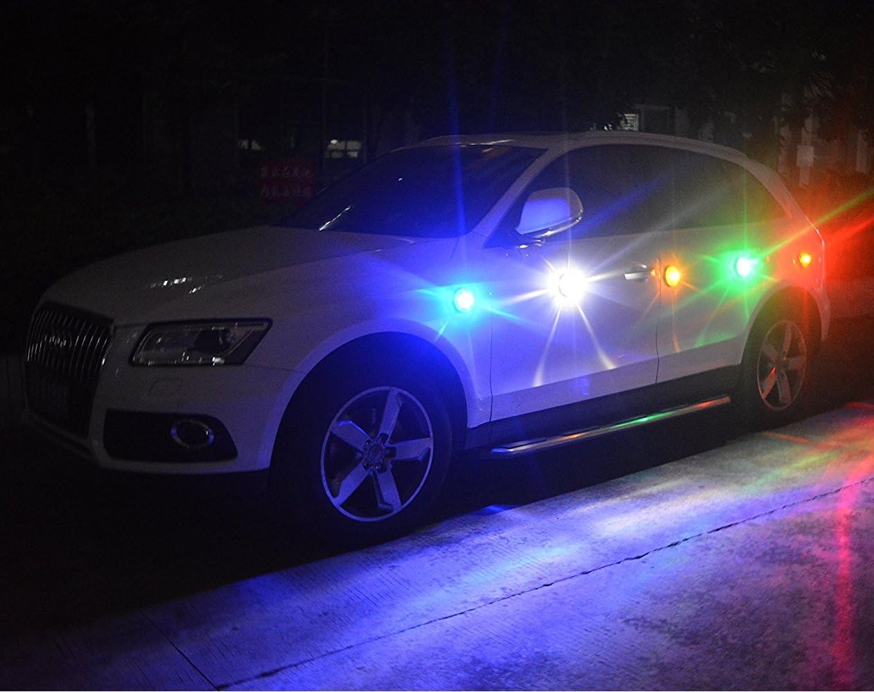 AHOUFHER Roadside Flashing Flares Safety Warning Light Emergency LED Strobe Light with Magnetic Base Vehicle and Marine (Amber)