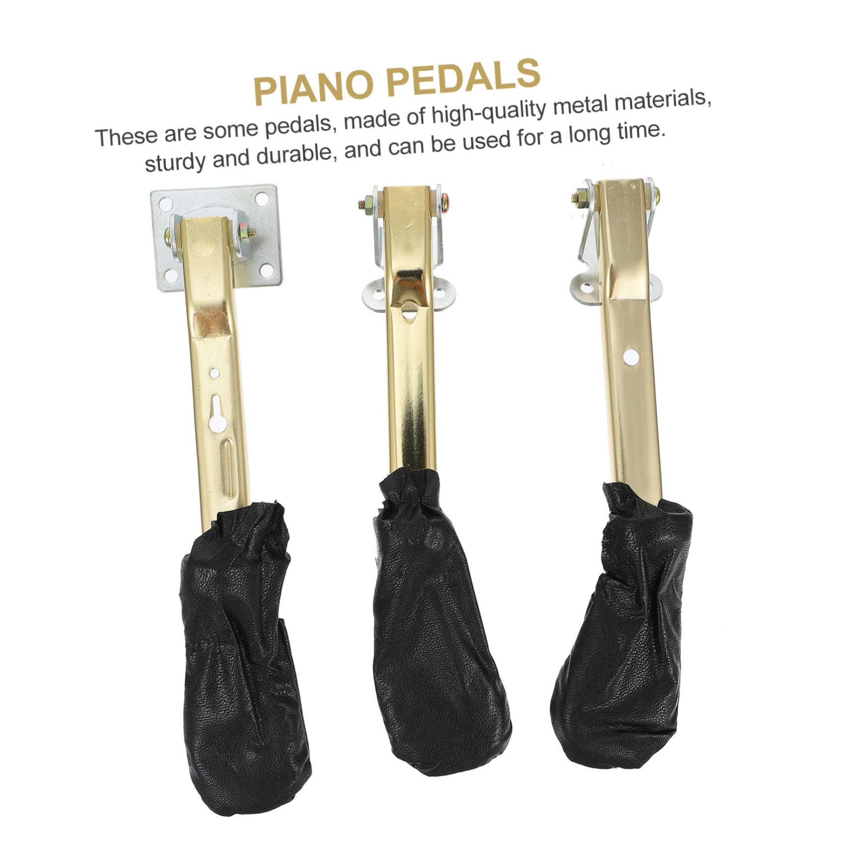 Pedale per Pianoforte Verticale Oro in Metallo 3 Pezzi | Anti-ruggine, Uso Professionale e Pratico, Accessorio per Forniture di Pianoforte Verticale