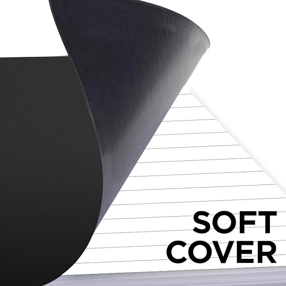 Cambridge Limited Business Notebook, Legal Ruled Paper, 6-3/4 x 9-1/2, 80 Sheets, Flexible Soft Touch Cover, Wirebound, Gray (06672)