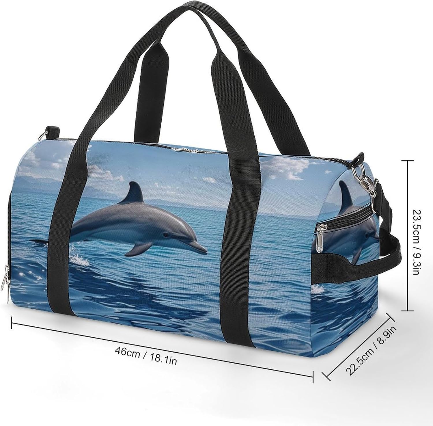 Gym Bag for Men Travel Duffle Bag Jumping Dolphin Tote Bag Weekender Duffel Bag Weekender Bag for Sports