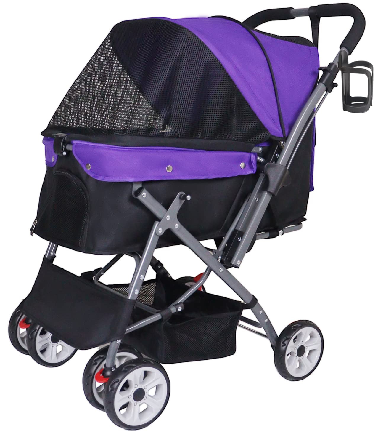 Pet cart Dog Stroller Dog cart Combined use Zipper Less Canopy 4 Wheels face-to-face pushable Front Wheel 360 ° Rotation Rear Wheel with…