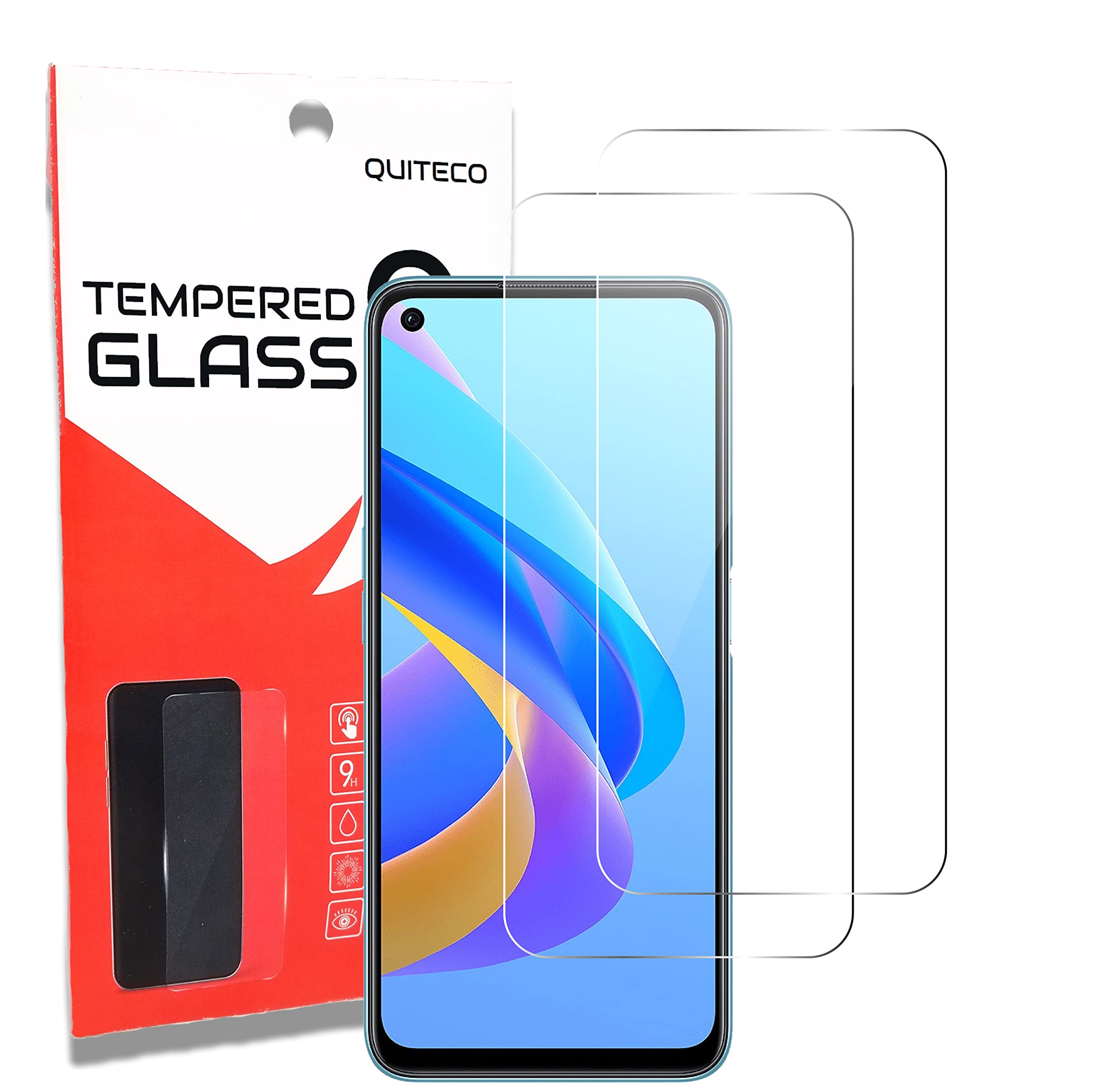 NEW'C Vetro Temperato 3 Pezzi Per Oppo A96 4G E A36 – 9H Antigraffio, 0.33mm, Ultra Trasparente – Installazione Senza Bolle
