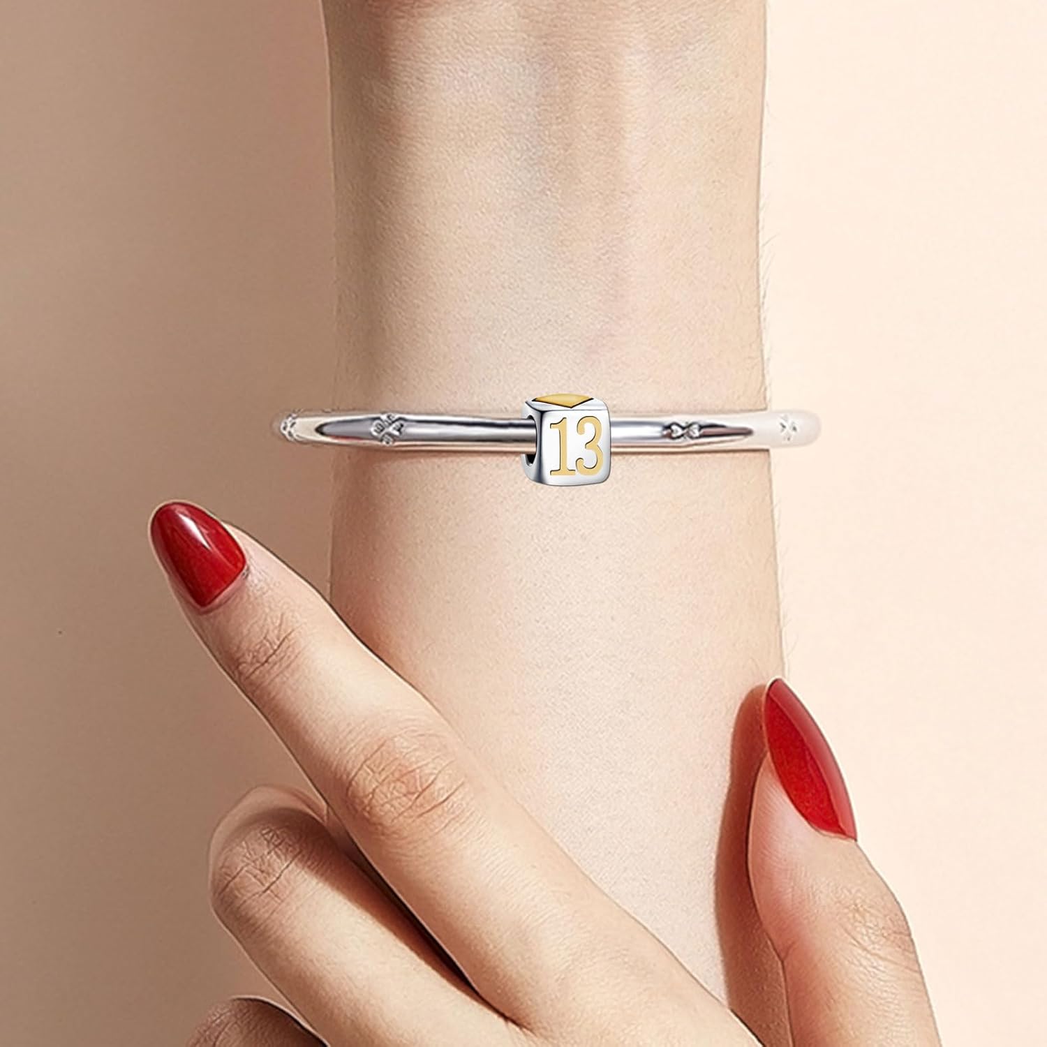 KunBead Birthday 13 16 18 21 30 40 50 60 70 80 Love Gold Heart Bead Charms Compatible with Pandora Charm Bracelet for Women - Image 4