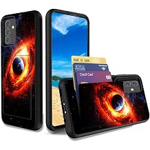 for Galaxy A52 5G Case,Dual Layer Smooth Hard Back Cover Wallet Pocket Credit Card ID Protective Case for Samsung Galaxy A52 5G,Planet Nebula Art